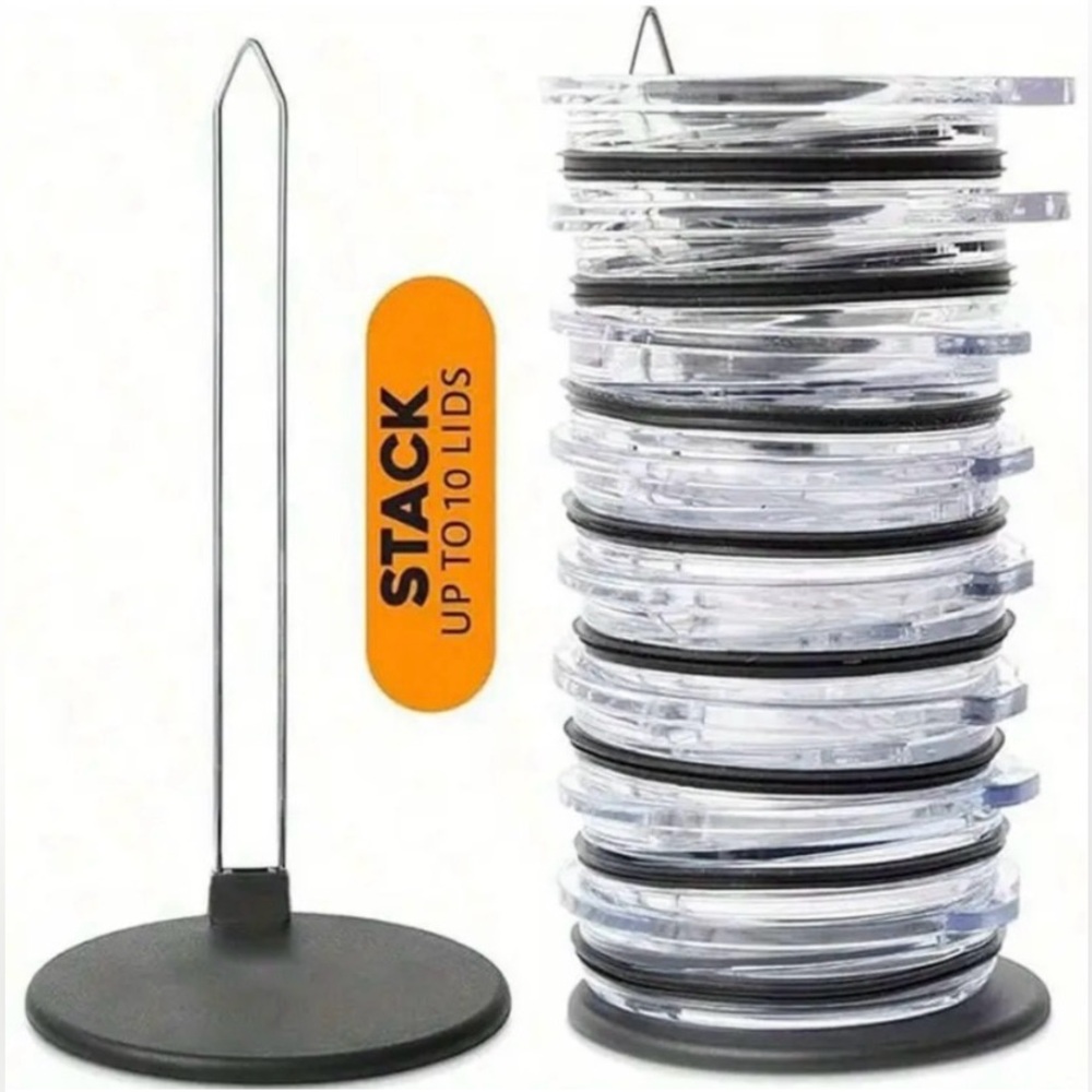 Space-Saving Kitchen Cup Lid Organizer - No-Drill, Vertical Storage Rack NWT